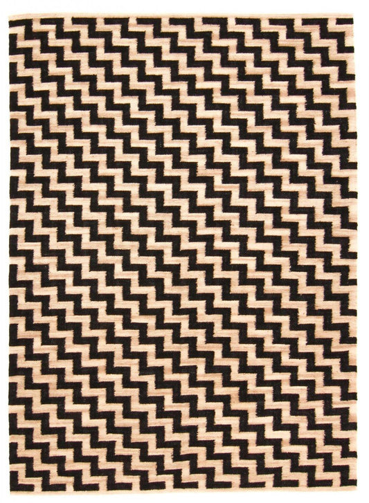 Jute Rug Cabana (BEIGE/BLACK) for fancy living - Labreeze