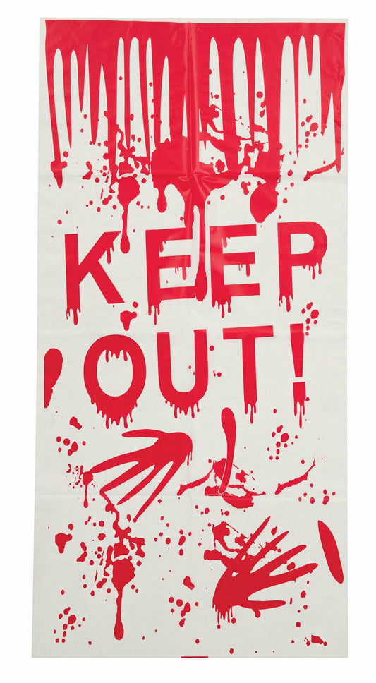 Keep Out Bloody Door Cover Halloween Horror Fancy Dress Party Decoration - Labreeze