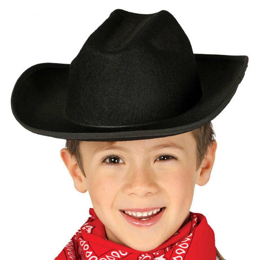 Kids Boys Black Cowboy Felt Hat Children’s Western Fancy Dress Party Hat - Labreeze