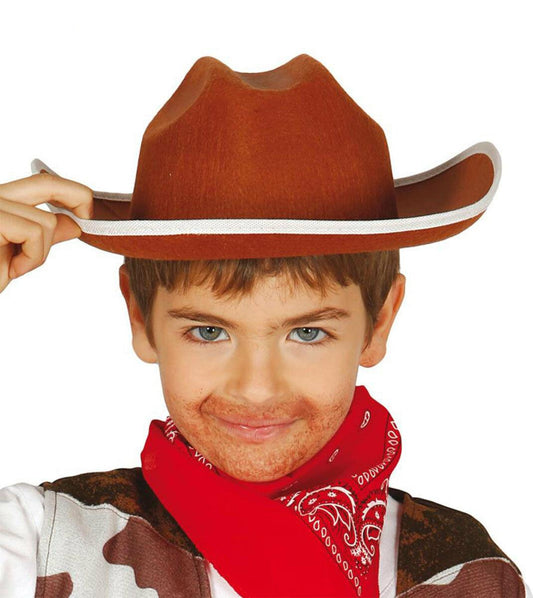 Kids Boys Black Cowboy Felt Hat Children’s Western Fancy Dress Party Hat - Labreeze
