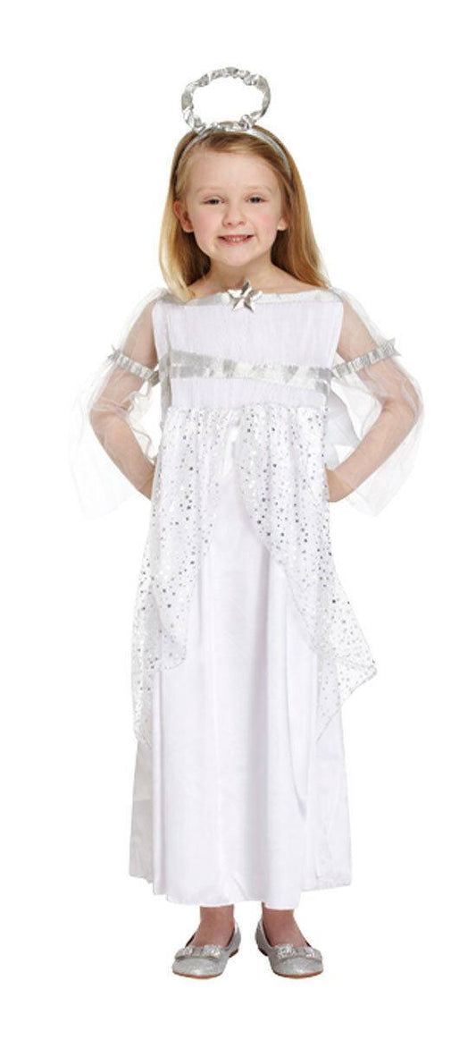 Kids Girls Dress Up Child Angel Christmas Nativity Fancy Dress Costume - Labreeze