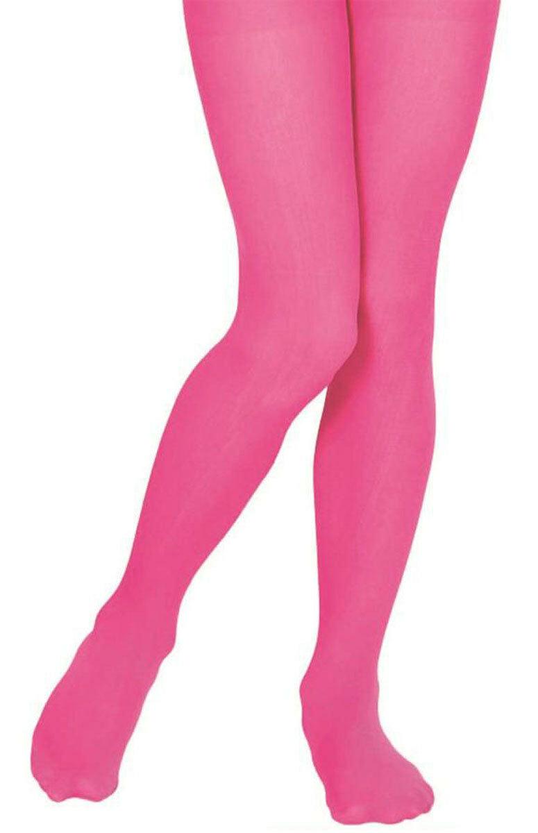 Kids Girls Opaque Neon Colour Plain Tights Stretchy Dance Wear Pantyhose - Labreeze