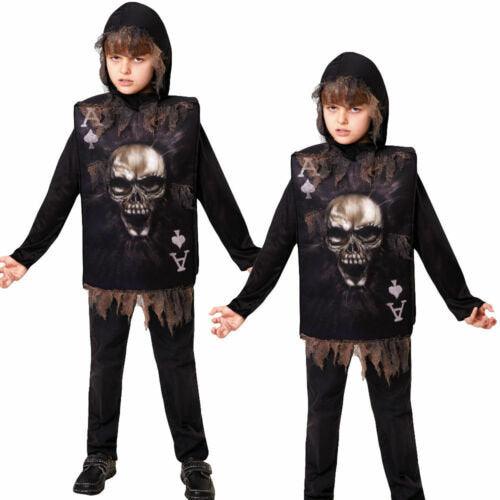 Kids Halloween Boy Tabard Hood Card Halloween Boys Childs Fancy Dress Costume - Labreeze