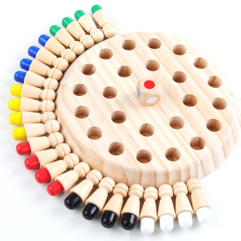 Kids party game Wooden Memory Match Stick Chess Game Fun Block Board Game Educational Color Cognitive Ability Toy for Children - Labreeze