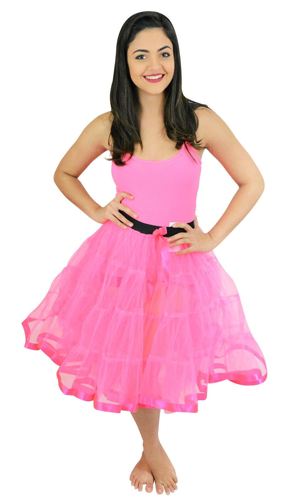Labreeze Ladies 50’s Pink 26" Tutu Skirt with Ribbon Fancy Dress Tutu Skirt - Labreeze