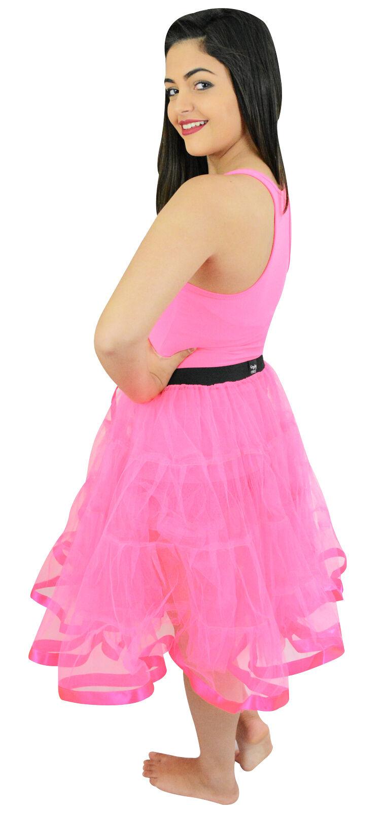 Labreeze Ladies 50’s Pink 26" Tutu Skirt with Ribbon Fancy Dress Tutu Skirt - Labreeze