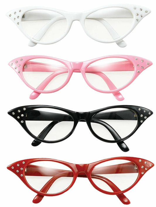 Ladies 50’s Female Style Glasses Rockabilly Fifties Hen Party Costume Accessory - Labreeze