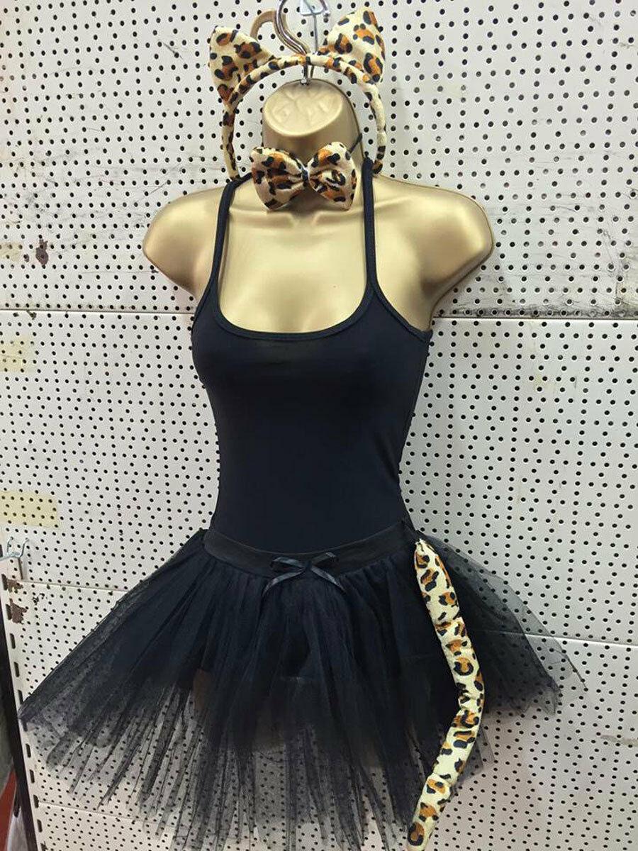 Ladies Cat Women Fancy Dress Petticoat Tutu Skirt Vest Headband Bow Tie Tail Set - Labreeze