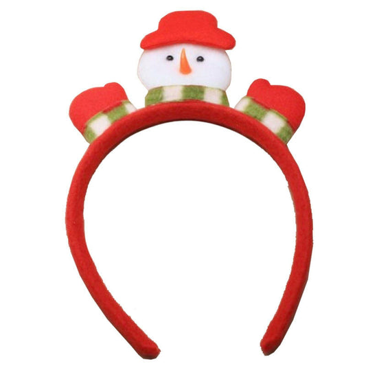 Ladies Christmas Snowman Aliceband Girls Red Santa Soft Headband - Labreeze
