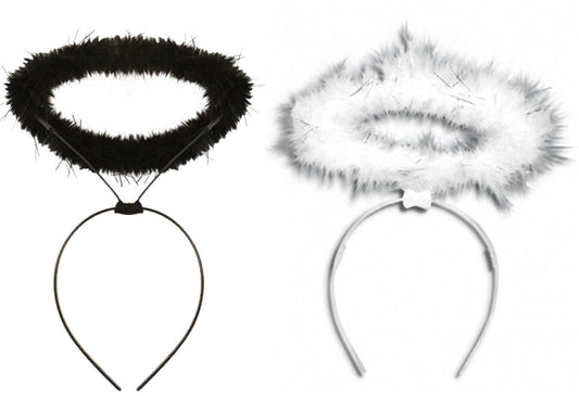 Ladies Fluffy Sparkling Halo Angel Headband Christmas Fairy Fancy Dress Xmas Nat - Labreeze