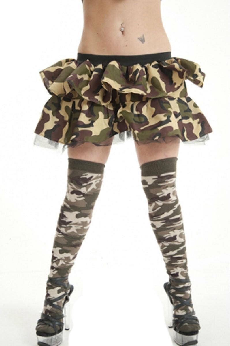 Ladies Girls Camouflage Print over the Knee Socks Stretchy Thigh High Socks - Labreeze