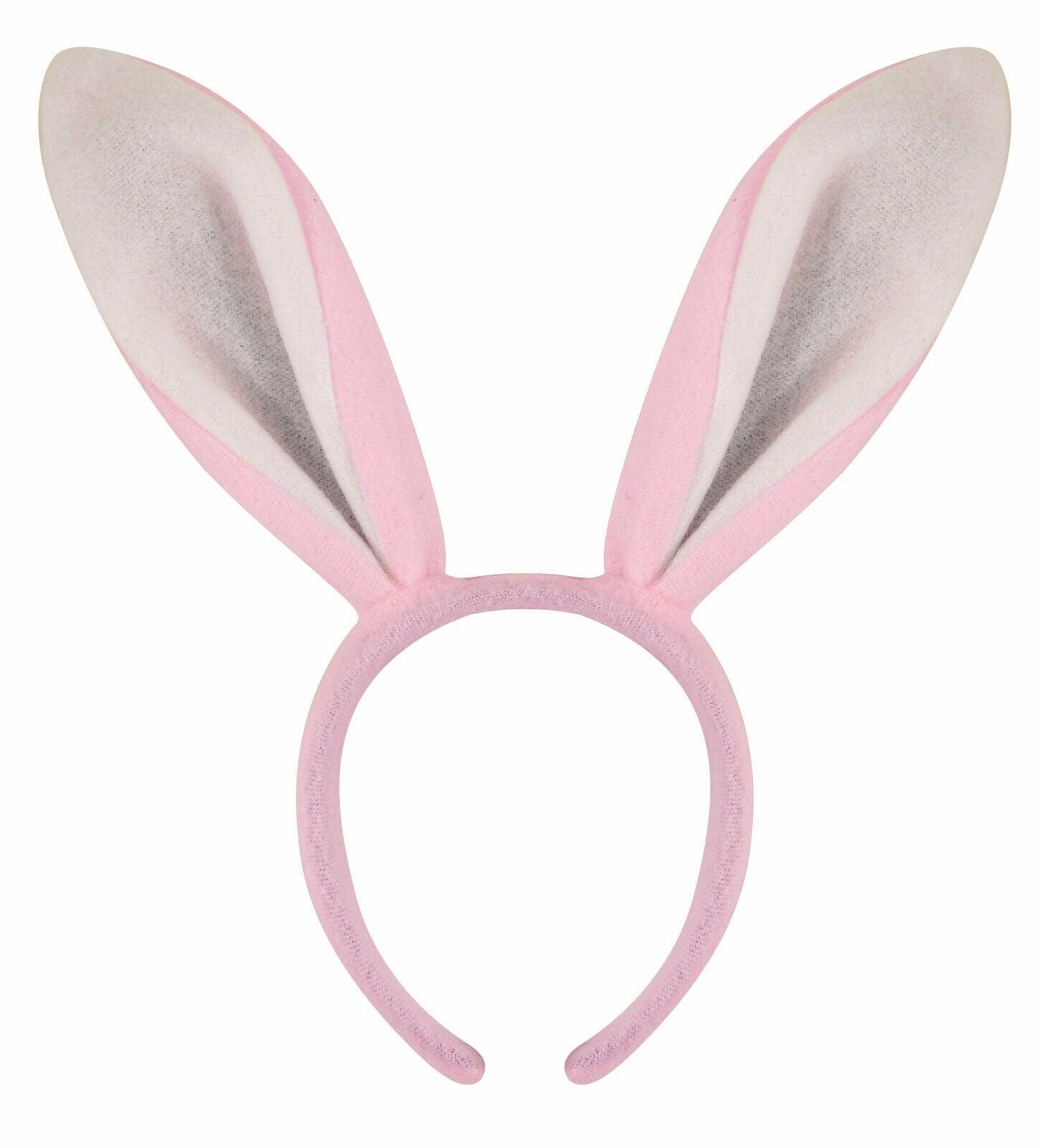 Ladies Girls Easter Bunny Rabbit Ears on Headband Pink Fancy Dress Headwear - Labreeze