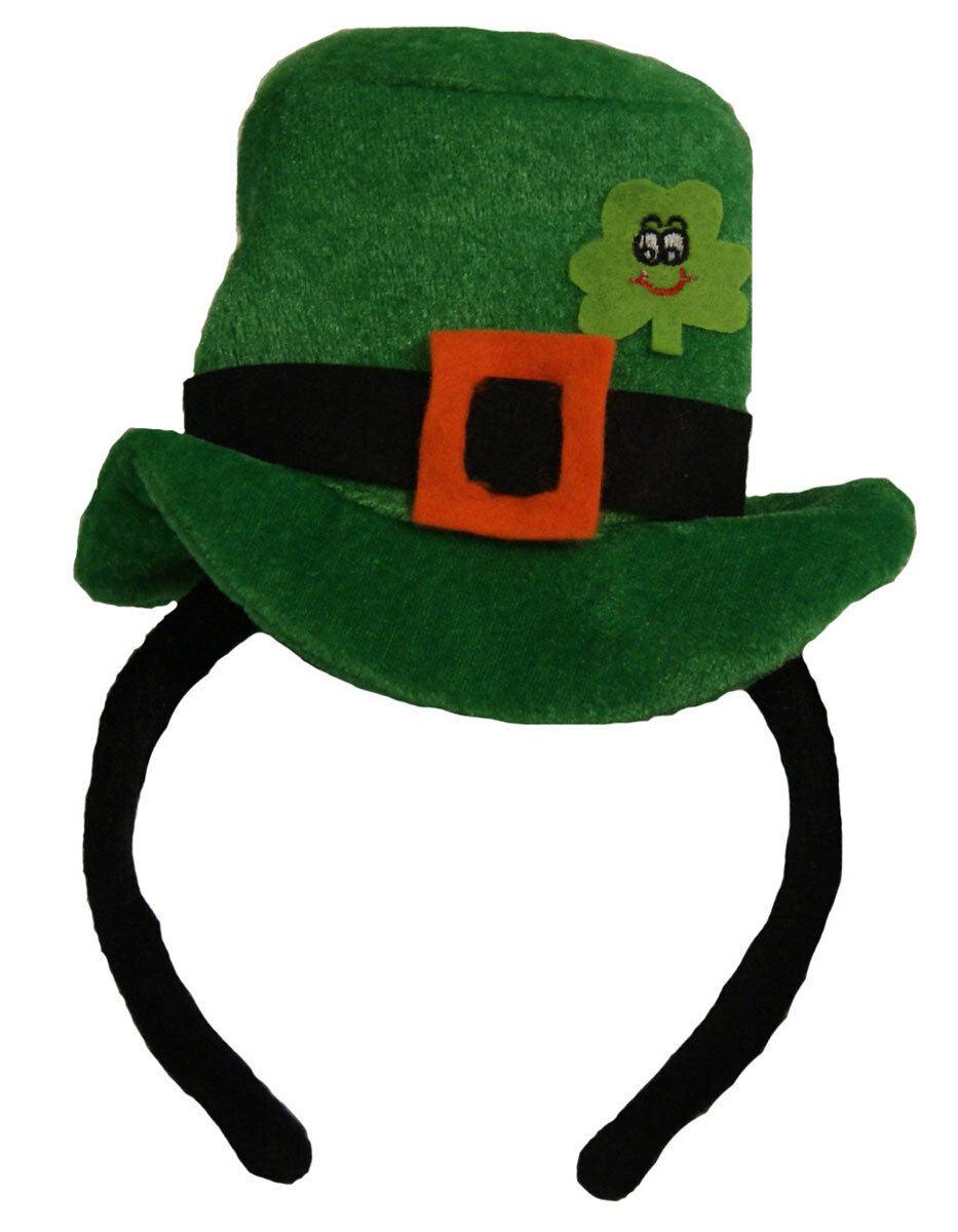 Ladies Girls Green Headband with Hat Saint Patrick Fancy Dress Party Accessory - Labreeze