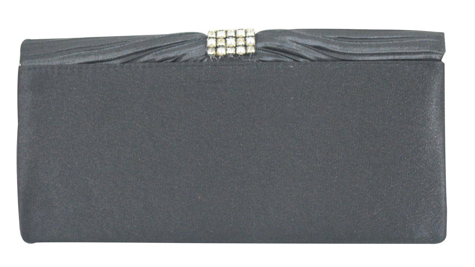 Ladies Girls Satin Pleated Evening Party Wedding Prom Envelope Clutch Hand Bag - Labreeze