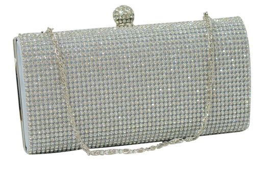 Ladies Girls Sparkly Diamante Party Wedding Prom Evening Luxury Clutch Bag Purse - Labreeze