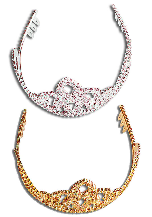 Ladies Girls Tiara Plastic Princess Crown Queen Christmas Fancy Dress - Labreeze