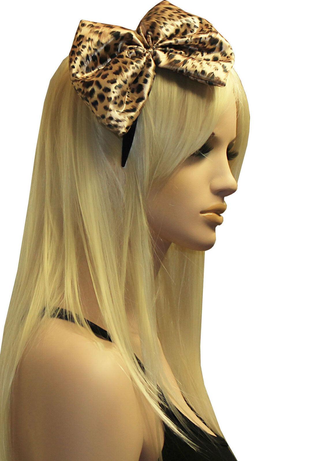 Ladies Leopard Flower Headband Stretchy Alice Hair Band Fancy Dress Party Wear - Labreeze