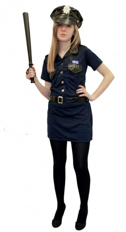 Ladies Sexy Black Police Woman Costume Hen Stag Do Party Outfit - Labreeze