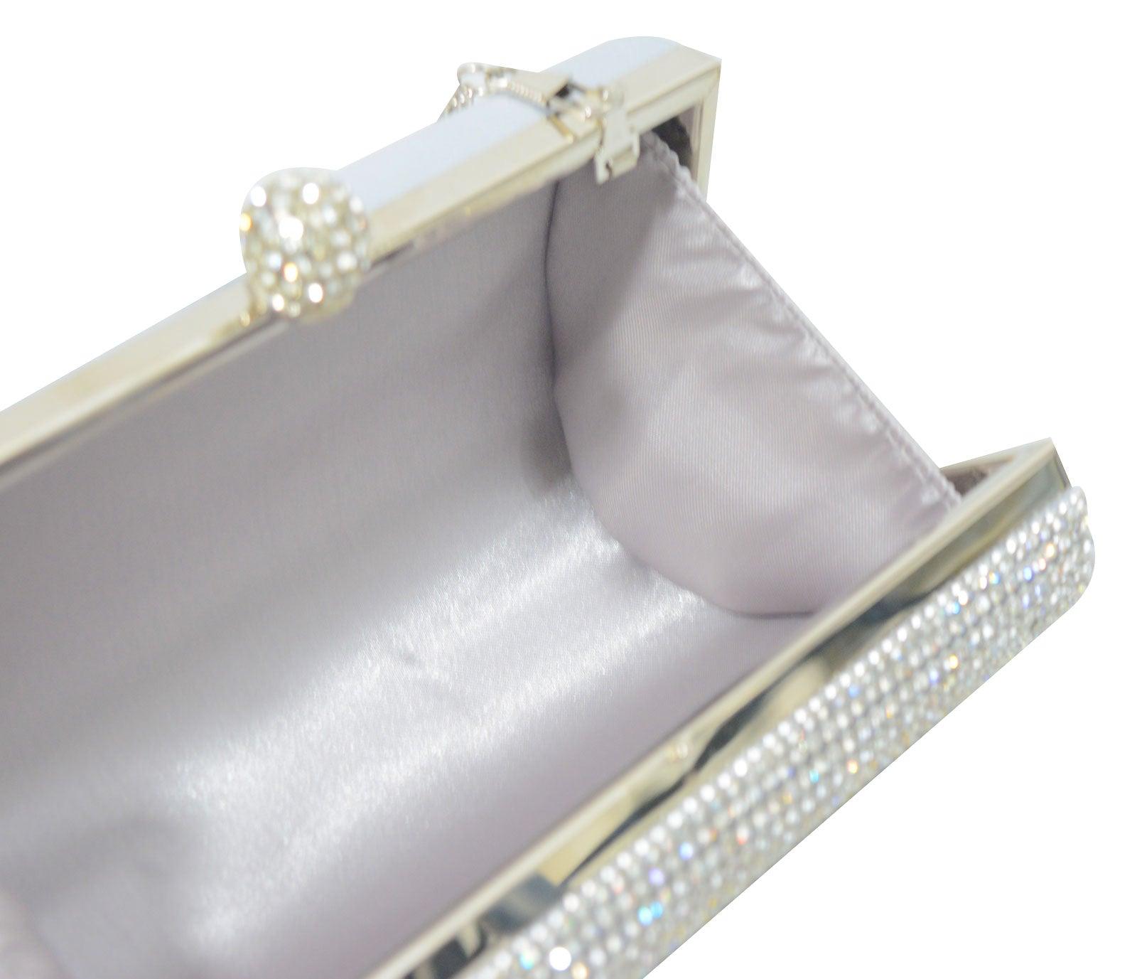 Ladies Sparkly Diamante Party Wedding Prom Evening Luxury Clutch Bag Purse - Labreeze