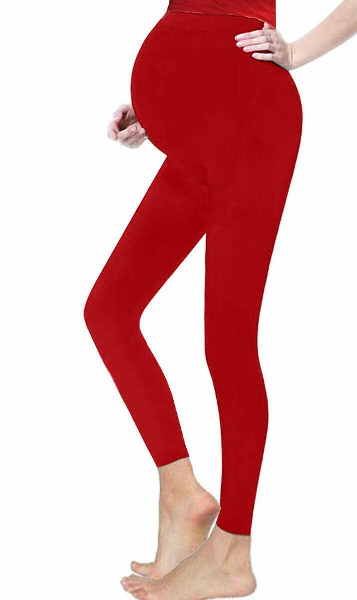 Ladies Women Maternity Leggings over Bump Full Length Cotton Pants - Labreeze