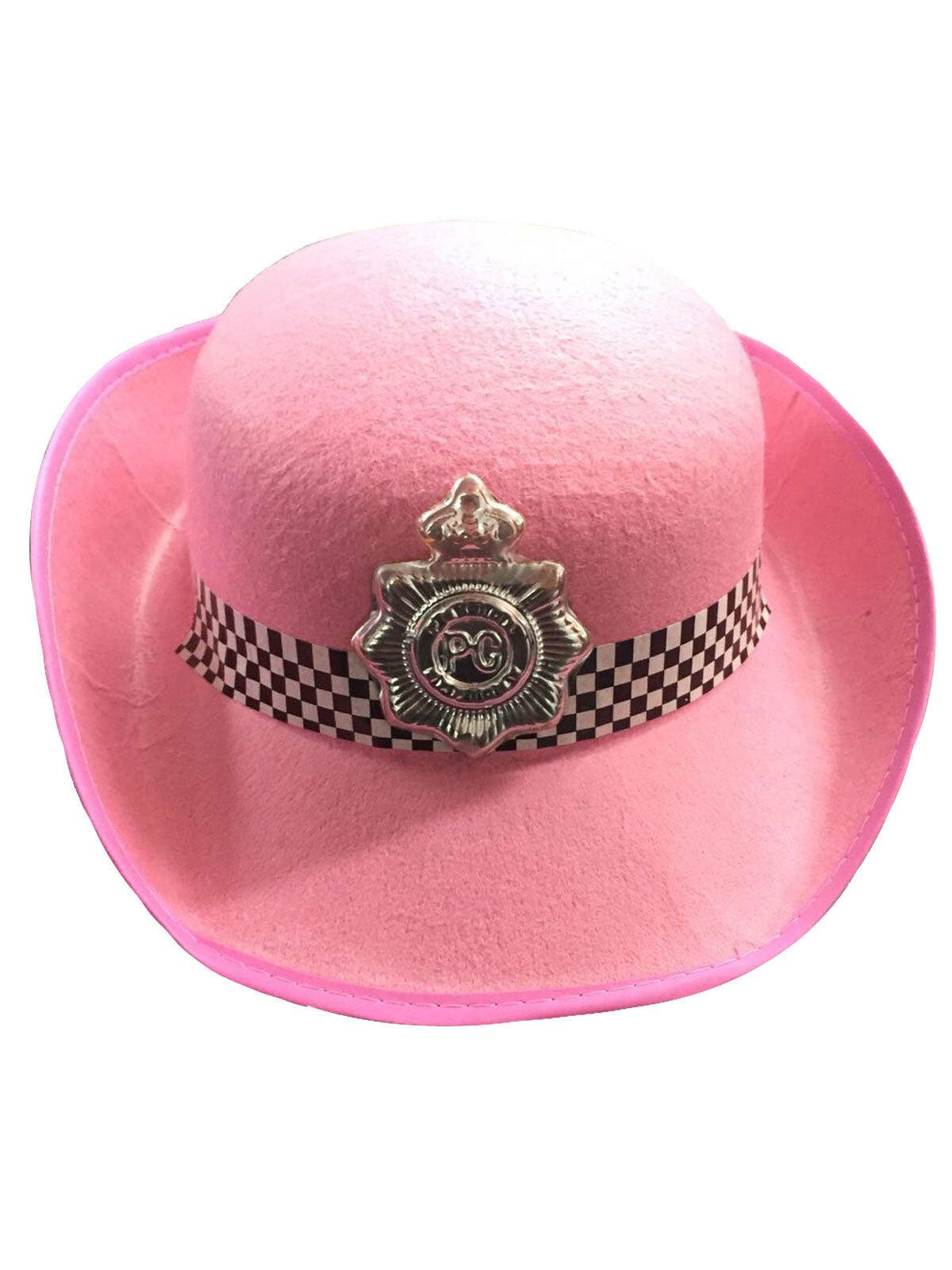 Ladies Women’s Police Constable Hat Pink Hen Nights Plays Fancy Dress Accessory - Labreeze