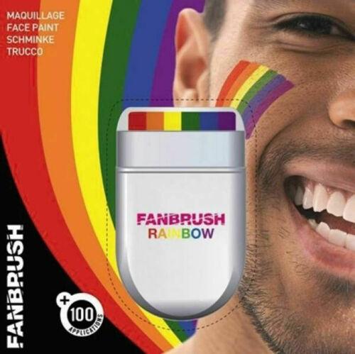 LGBT Rainbow Fan Brush Face & Body Paint Fancy Dress Party Make-up Accessory - Labreeze