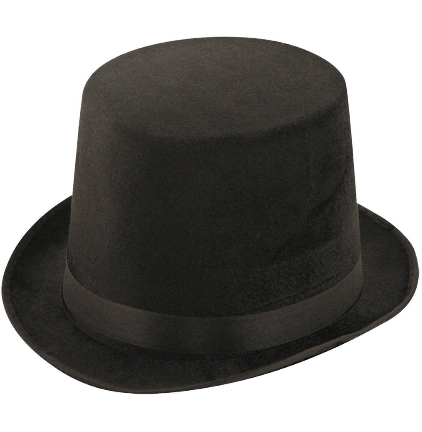 Lincoln Top Hat Black Velour Cabaret Magician Victorian Fancy Dress Party Hat - Labreeze