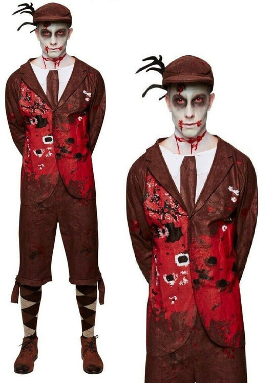 Lord Gravestone Costume Zombie Hunter Mens Halloween Fancy Dress Outfit - Labreeze