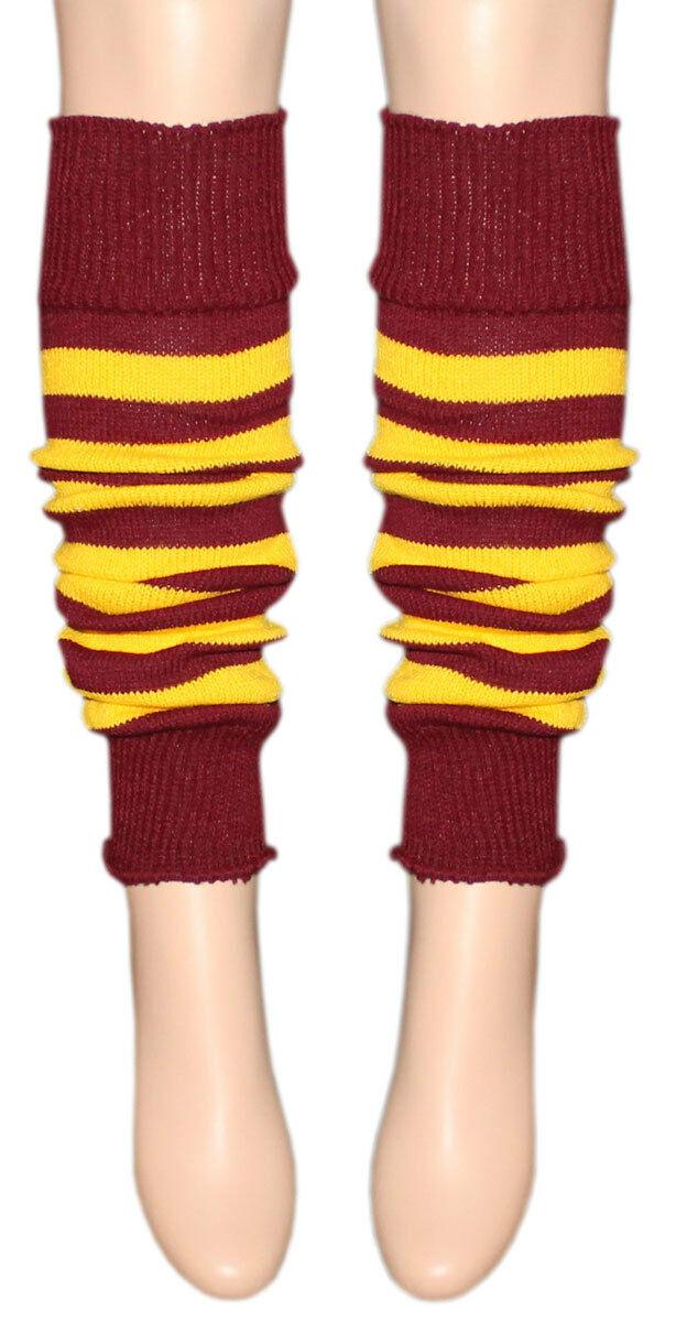 Maroon Yellow Harry Potter Stripped Tie Scarf Wrist Band Hat Fancy Dress - Labreeze