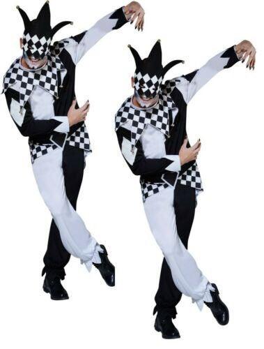 Masked Jester Costume Adults Jesters Halloween men's Fancy THEMED Costume - Labreeze