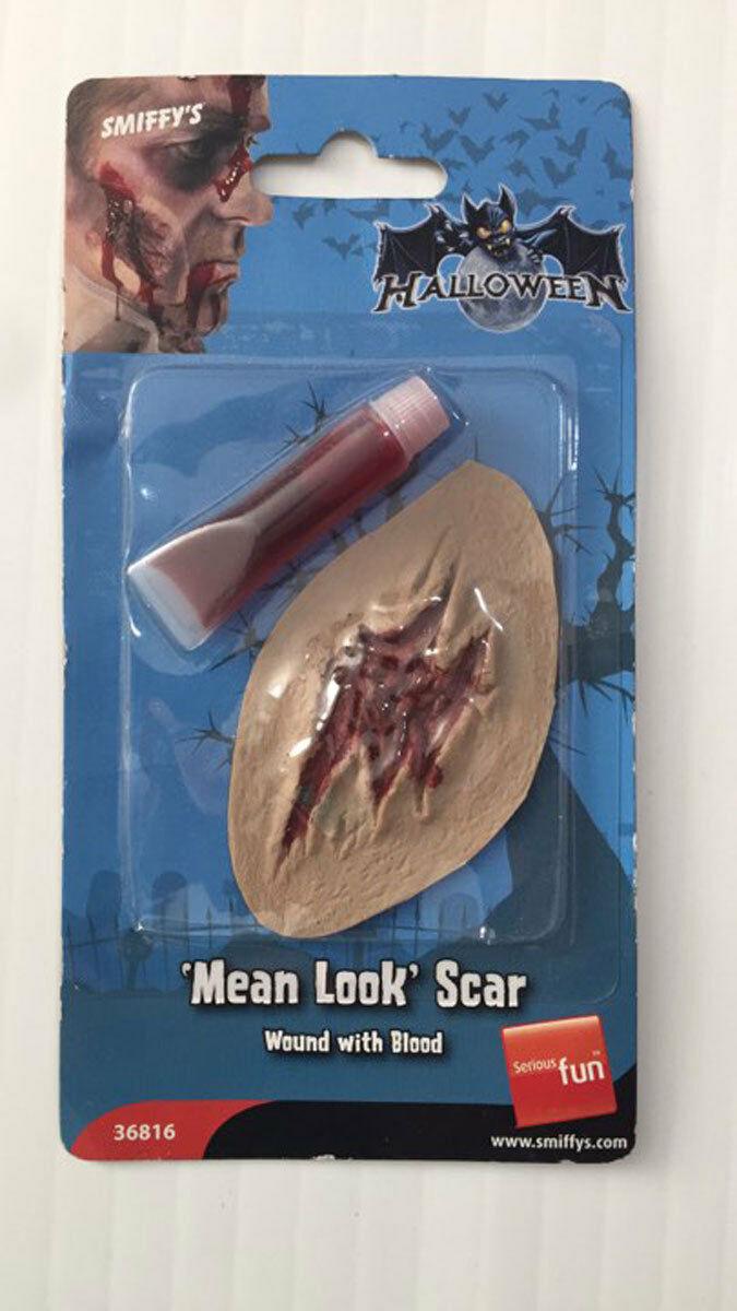Mean Look Scar Wound with blood Scary Zombie Halloween Party Makeup - Labreeze