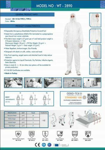 Medical Overall Gown Safety Disposable Coveralls Protective Suit Premium Pack - Labreeze