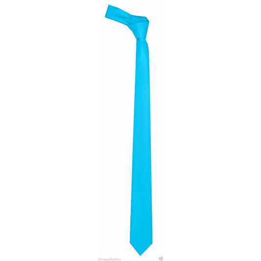 Men’s Boys Slim Skinny Solid Color Plain Satin Tie Necktie - Labreeze