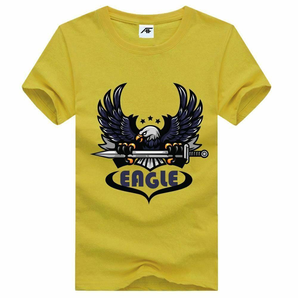 Men’s Eagle Printed Graphic Cotton T-shirt Short Sleeve Novelty Party Top Tees - Labreeze