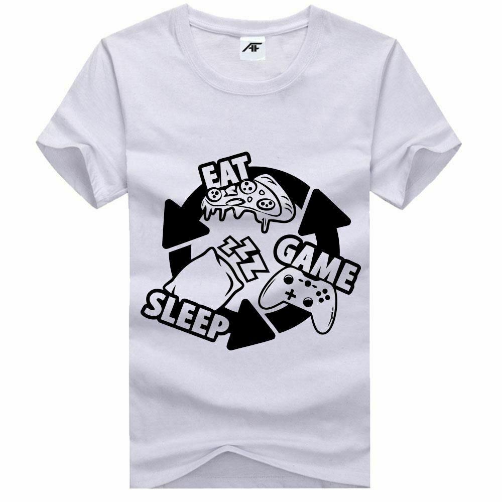 Men’s Eat Game Sleep Printed Graphic T-shirt Boys Novelty Party Top - Labreeze