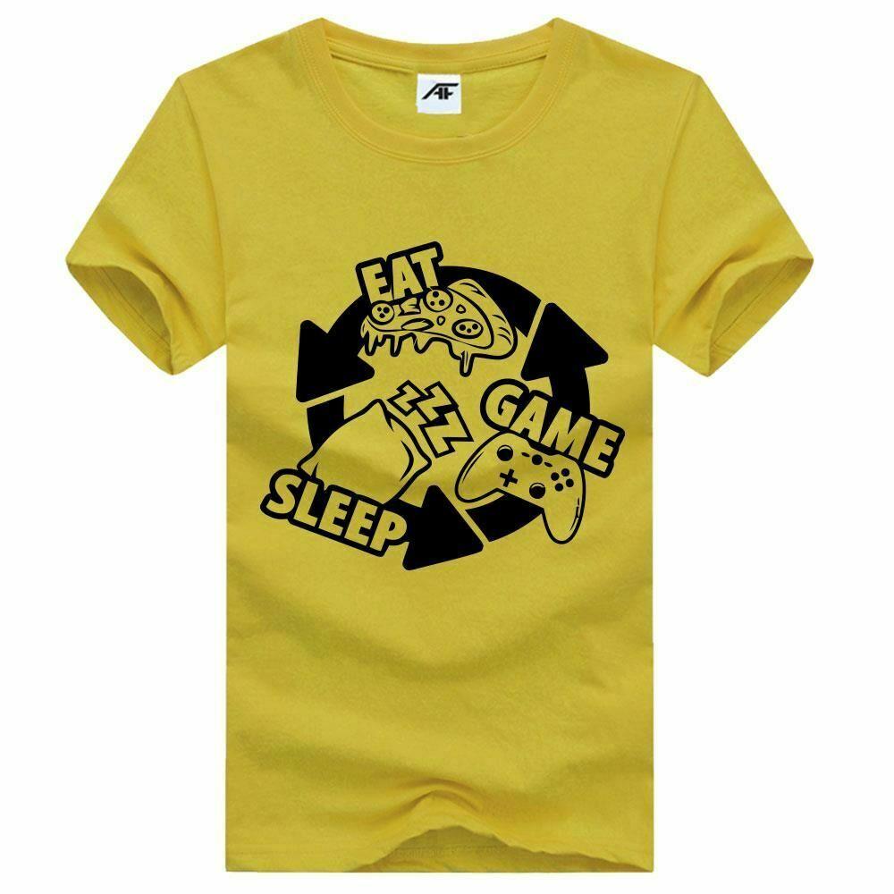 Men’s Eat Game Sleep Printed Graphic T-shirt Boys Novelty Party Top - Labreeze