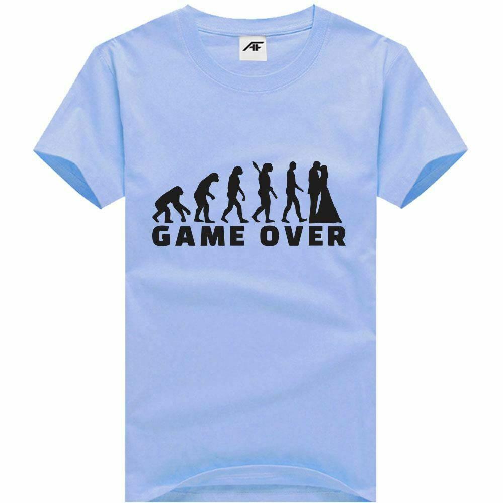 Men’s Game Over Printed Graphic Cotton T-shirt Short Sleeve Boys Novelty Top - Labreeze
