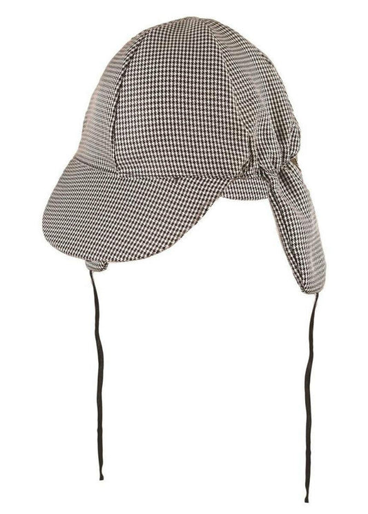 Mens Sherlock Holmes Detective Deerstalker Black & White Hat Book Day Fancy Dres - Labreeze