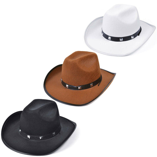 Mens Wild Western Fancy Dress Christmas Accessory Felt Cowboy Studded Hat UK - Labreeze