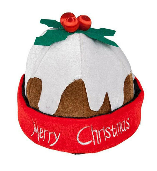 Merry Christmas Pudding Hat Adults Unisex Novelty Office Party Xmas Fancy Dress - Labreeze