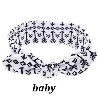 Mom And Baby Rabbit Ears Baby Headbands Hair Hoop Stretch Knot Hair Bows Cotton Children Hair Bands For baby Hair Accessories - Labreeze