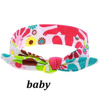 Mom And Baby Rabbit Ears Baby Headbands Hair Hoop Stretch Knot Hair Bows Cotton Children Hair Bands For baby Hair Accessories - Labreeze