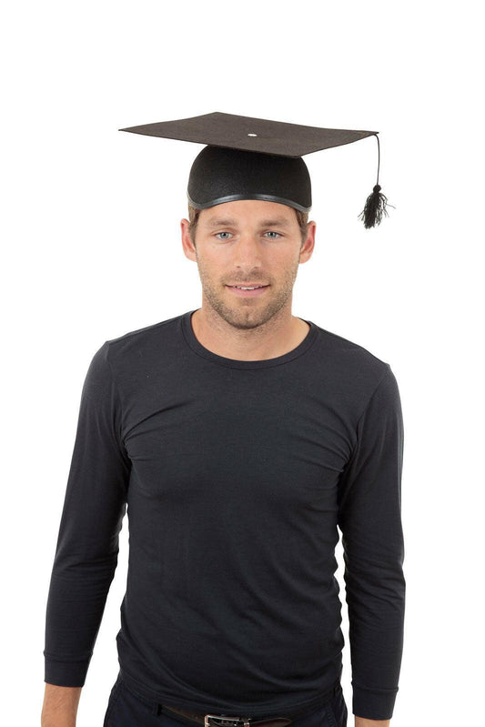 Mortar Board Budget Black Felt Hat Adults Graduation Fancy Dress Hat - Labreeze
