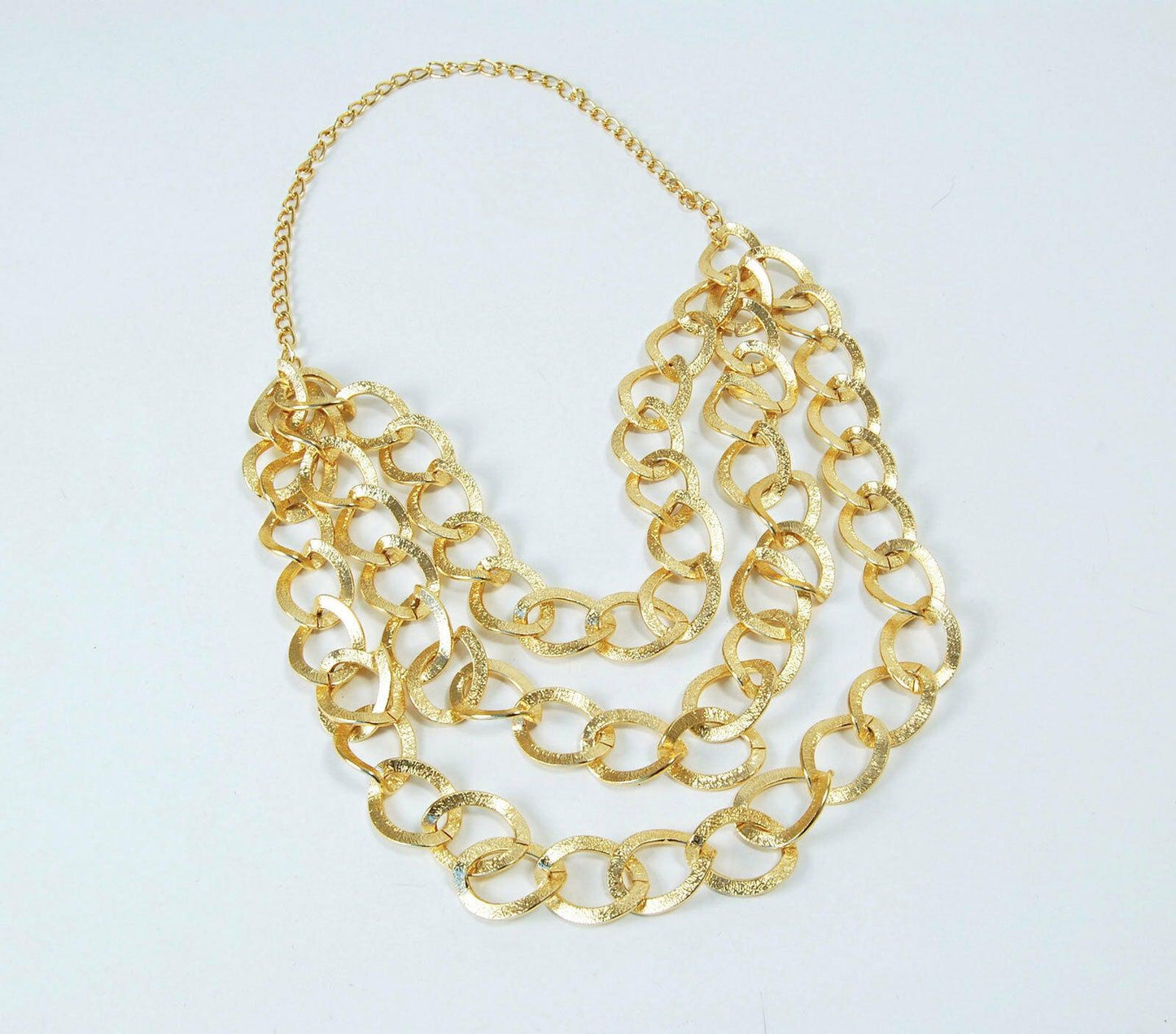 Mr Bling Chunky Gold Chain with Three Strands 1970’s Fancy Dress Accessory - Labreeze