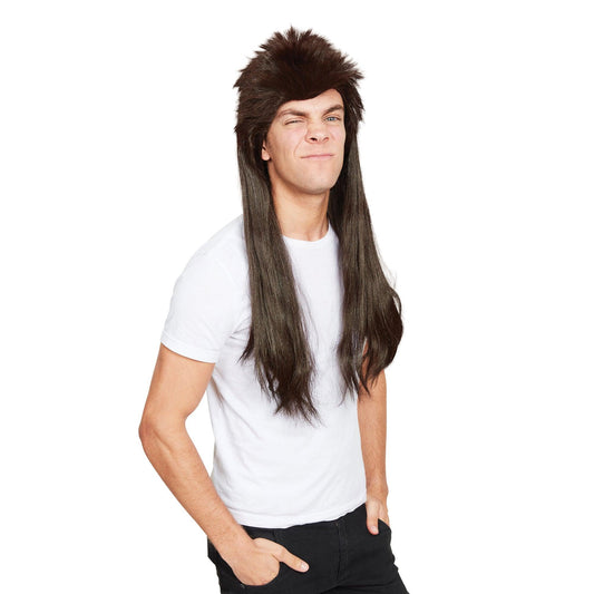 Mullet Wig Long Brown - Labreeze