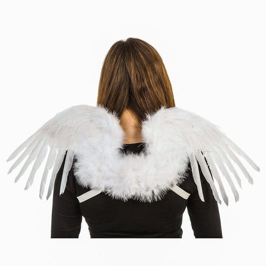Mythical White Feather Wings Fancy angelic wings (80X26) - Labreeze