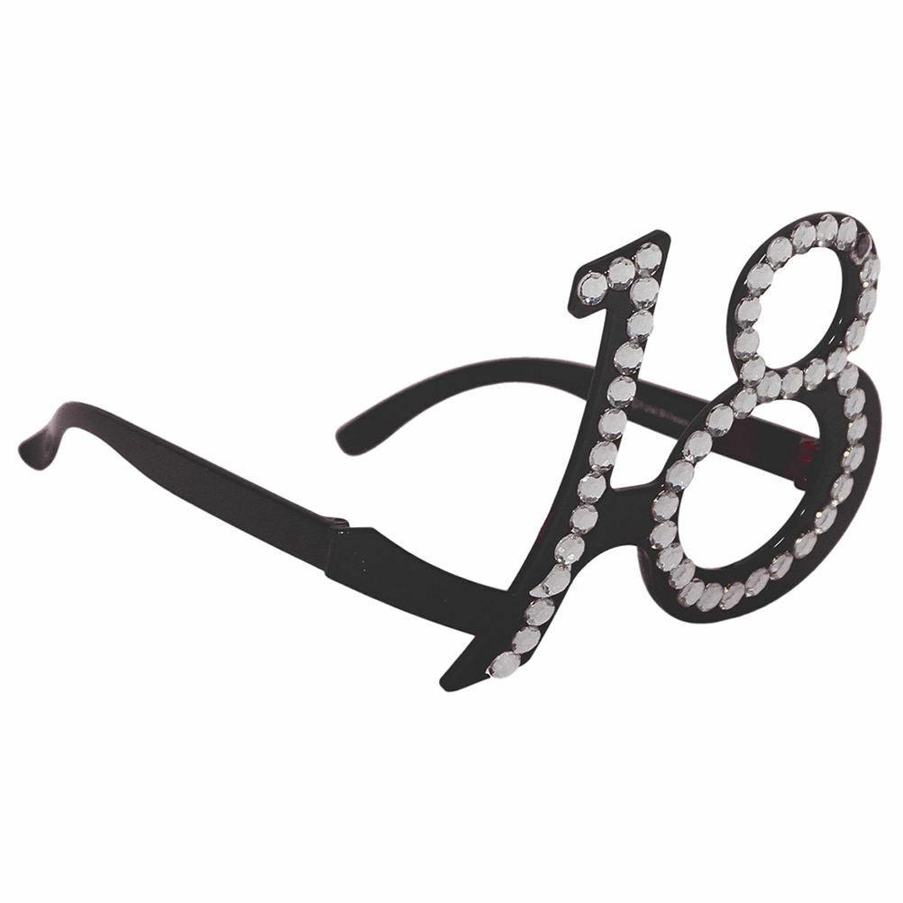 New Birthday Girls Aged 18 & 21 Diamante Glasses Party Accessories - Labreeze