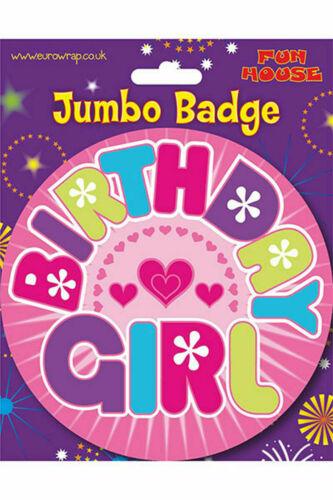 New Boys Girls Birthday Giant Badges Holo Badge Fancy Dress Accessory - Labreeze