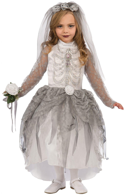 NEW Female Children Halloween Costume Skeleton Bride Small Girls - Labreeze