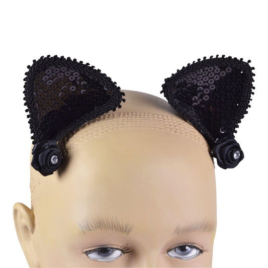 NEW Halloween Animals Black Cat Ears on Hair Clip - Labreeze